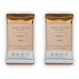 JSHealth Beauty Bar Nourish + Glow Peanut Butter Crunch 45g x 12 Bundle of 2