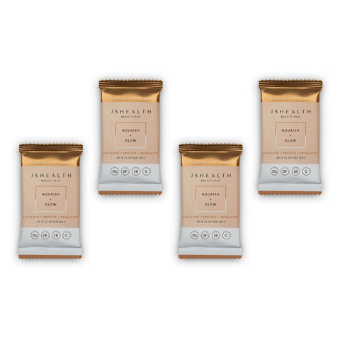 JSHealth Beauty Bar Nourish + Glow Peanut Butter Crunch 45g Pack of 4