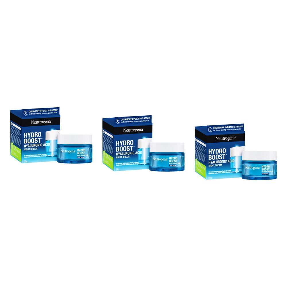 Neutrogena Hydro Boost Hyaluronic Acid Night Face Cream 50g Pack of 3