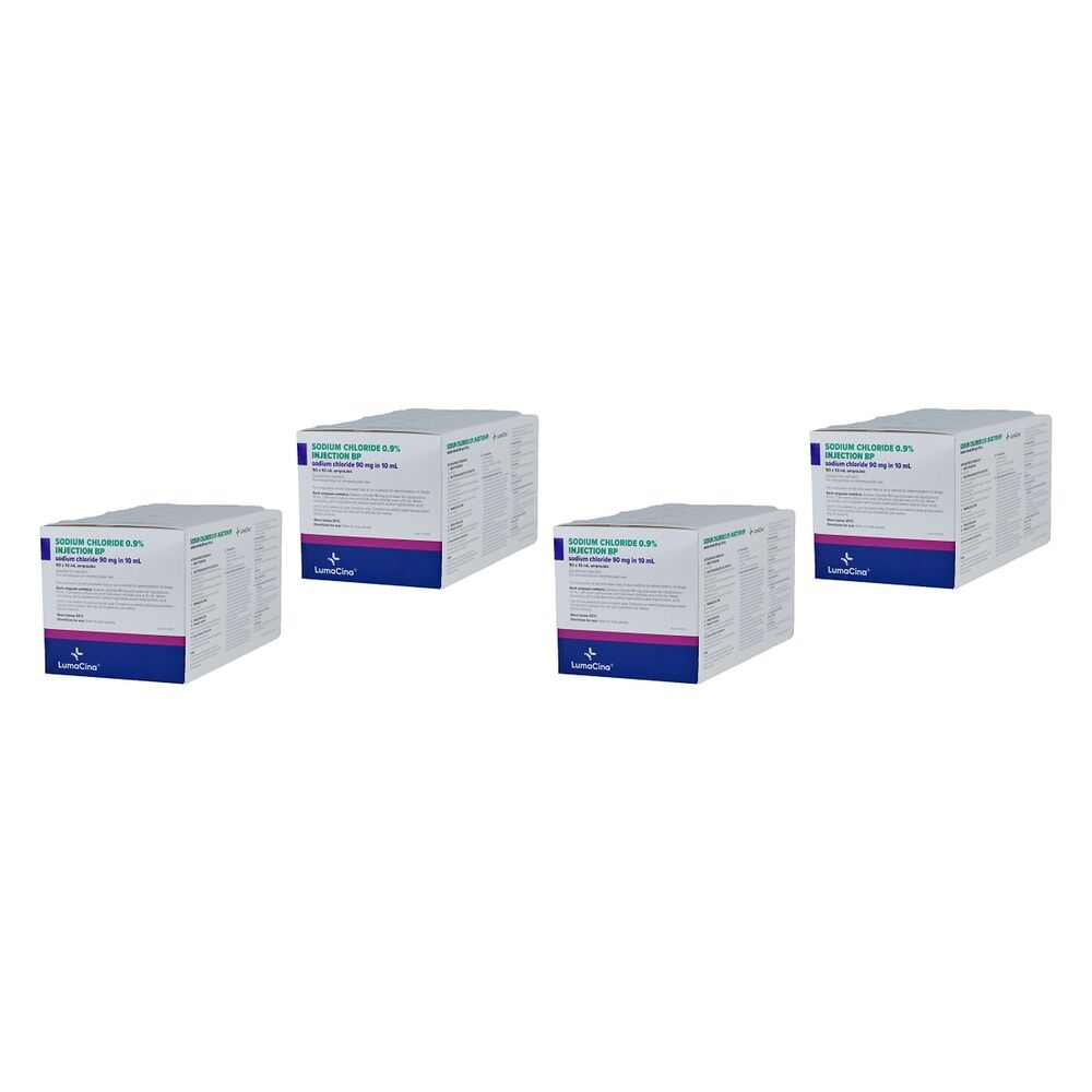 Sodium Chloride 0.9% Plastic Steriluer 10mL 50 Pack Bundle of 4