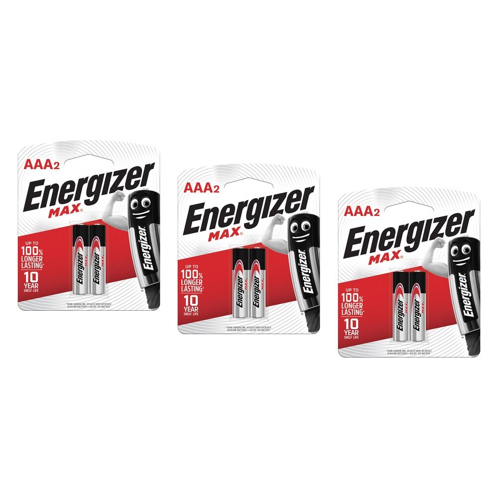 Energizer Max AAA Alkaline Batteries 2 Pack Bundle of 3