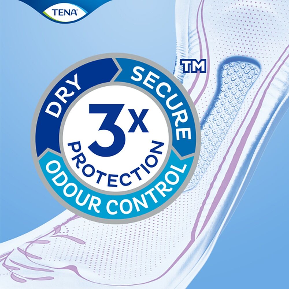 Tena InstaDry Extra Long Length Pads 6 Pack x 6