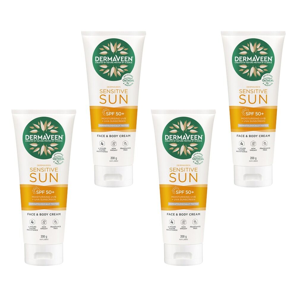 DermaVeen Daily Nourish Body Moisturiser SPF50+ 200g Pack of 4