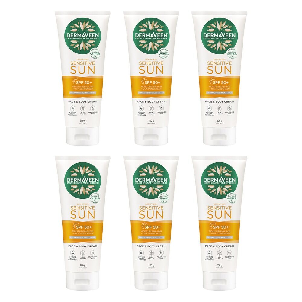 DermaVeen Daily Nourish Body Moisturiser SPF50+ 200g Pack of 6