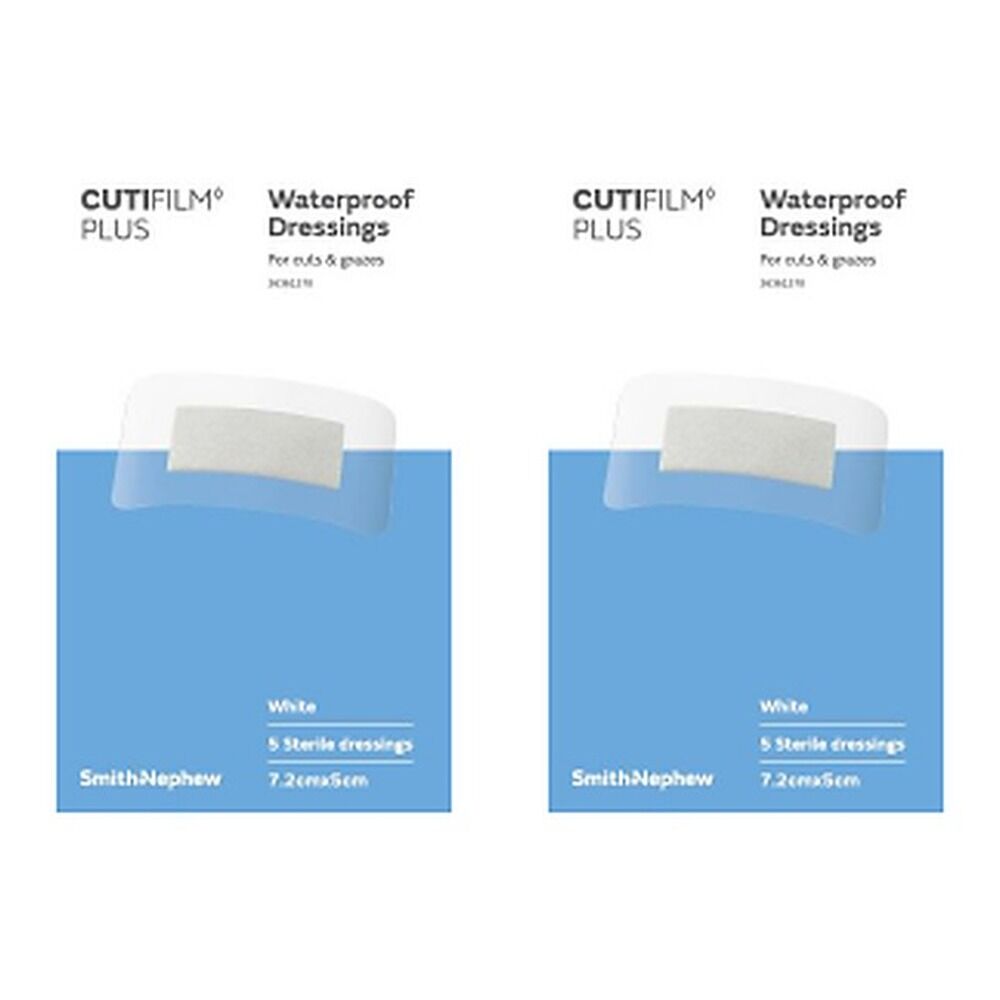 Cutifilm Waterproof Dressings 5cm x 7.2cm 5 Pack Bundle of 2