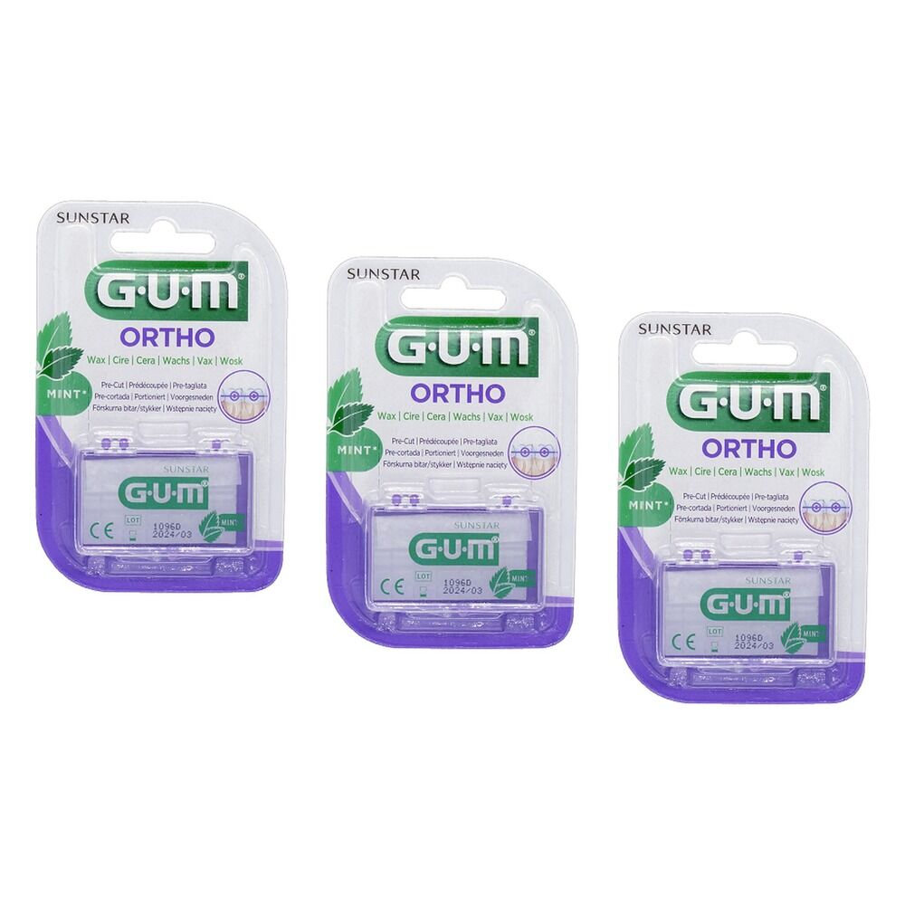 G.U.M Orthodontic Wax Mint Pack of 3