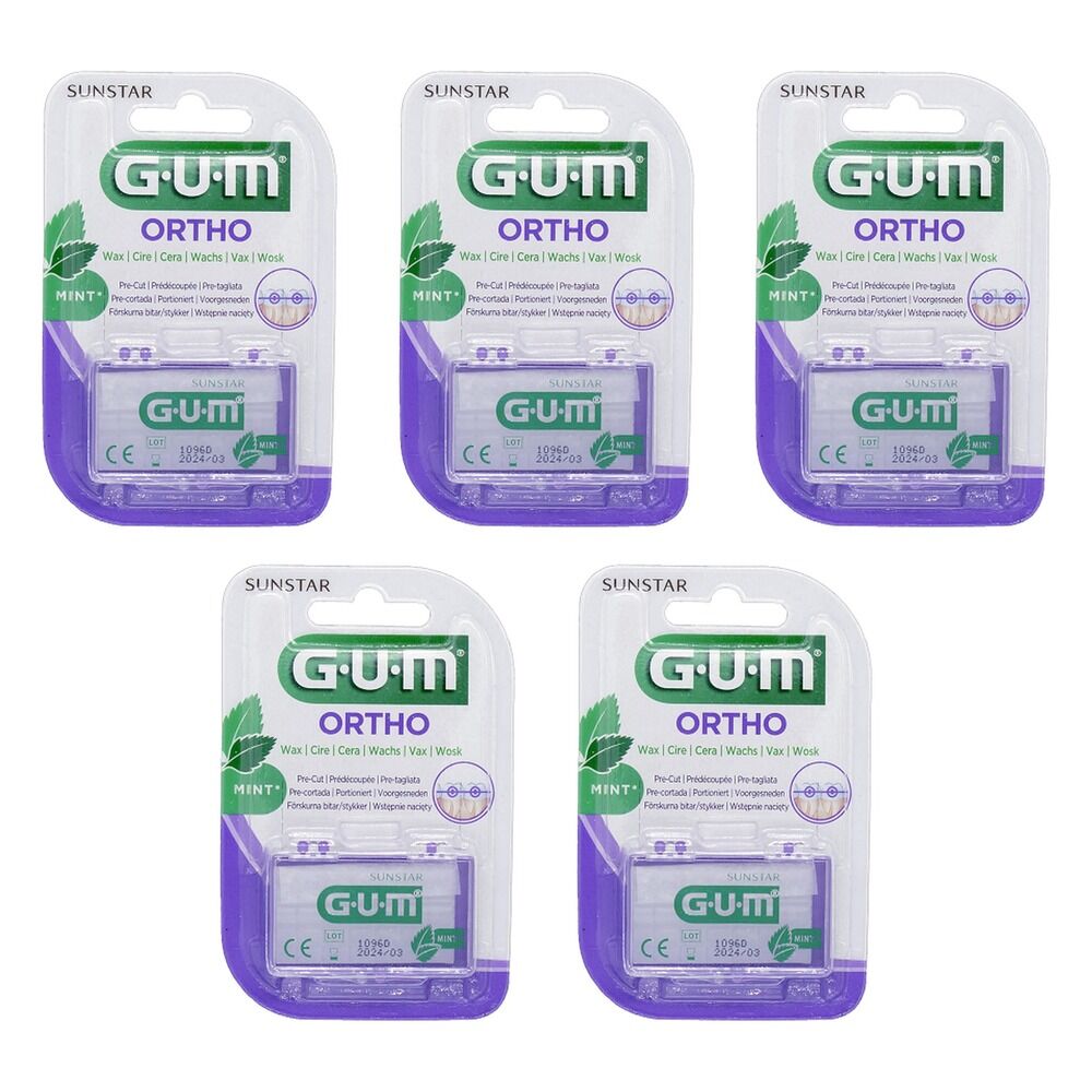 G.U.M Orthodontic Wax Mint Pack of 5