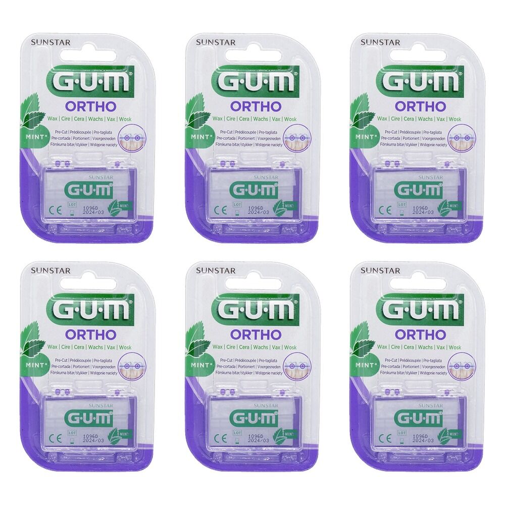 G.U.M Orthodontic Wax Mint Pack of 6