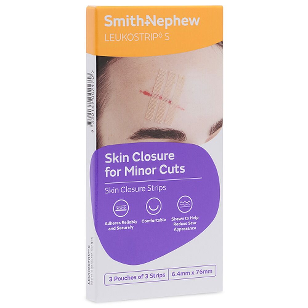 Leuko Leukostrip Wound Closure Strips 6.4mm x 76mm 3 x 3 Pack