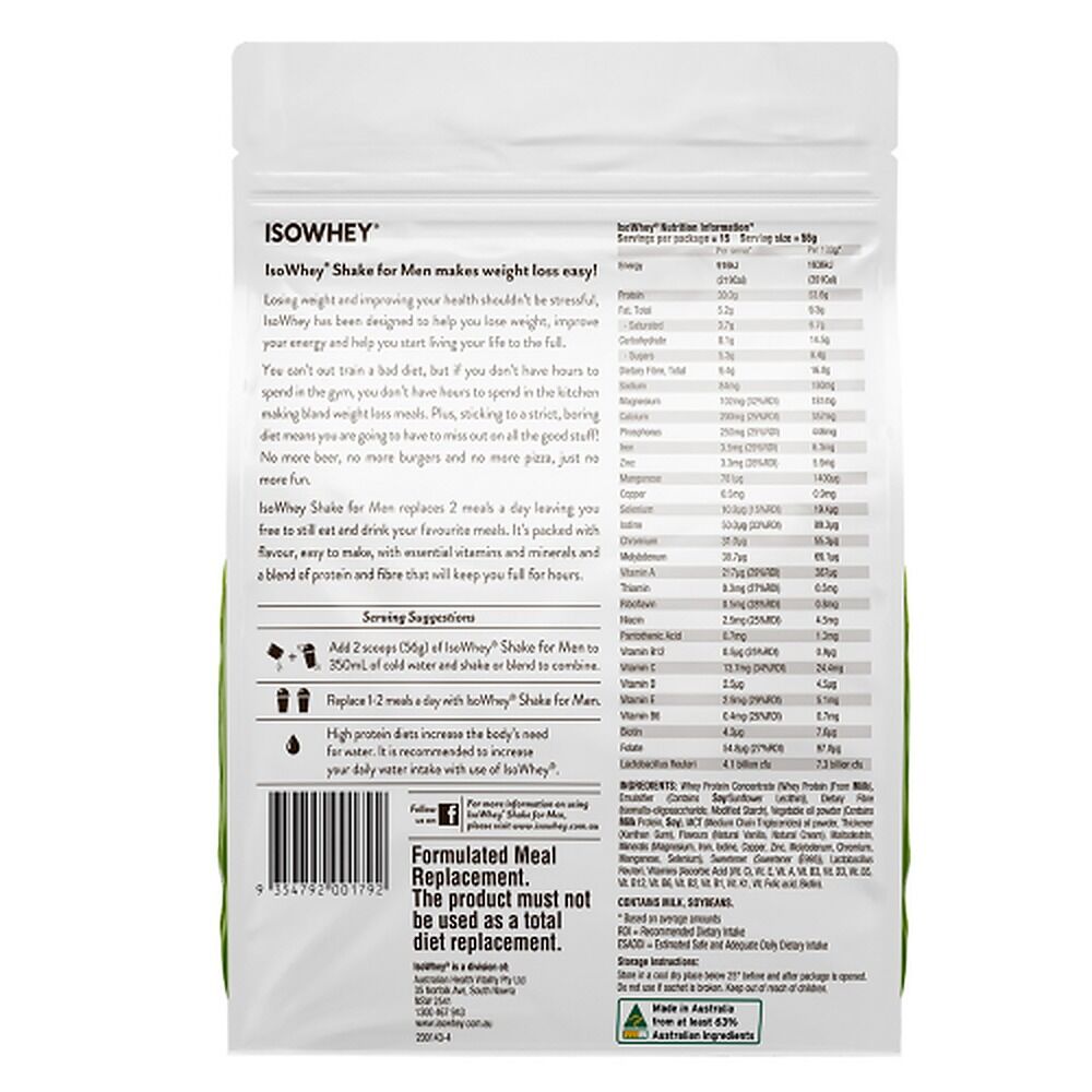 IsoWhey Men's Shake Vanilla High Protein 840g
