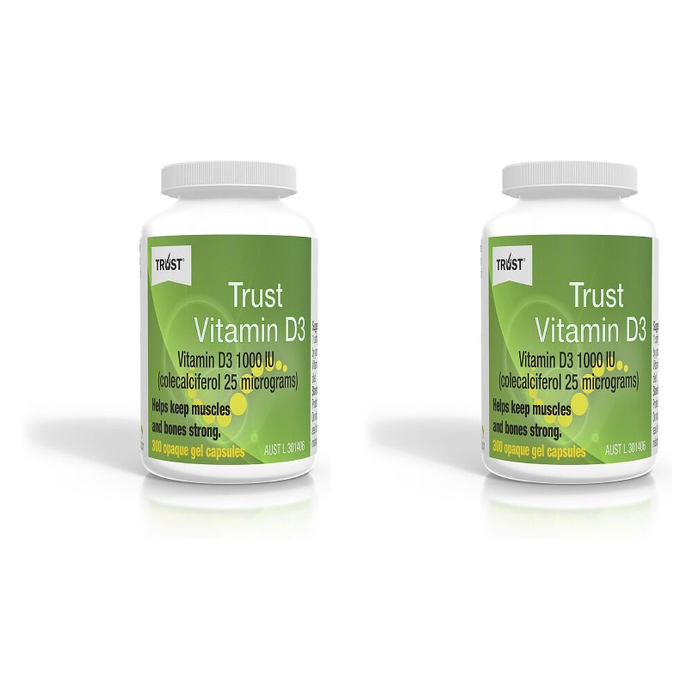 Trust Vit D3 1000IU Capsules 300 Pack Bundle of 2