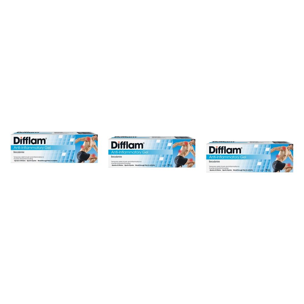 Difflam Anti-Inflammatory Gel, 75g Pack of 3