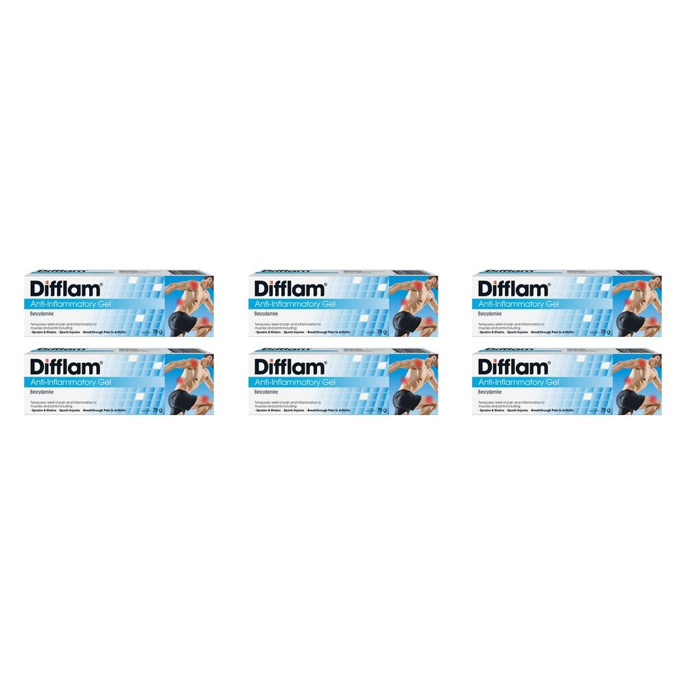 Difflam Anti-Inflammatory Gel, 75g Pack of 6