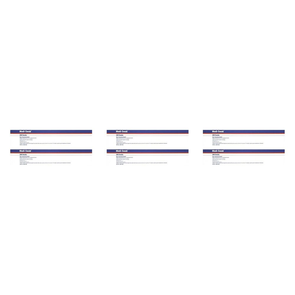 Obsolete Medi-Swab Pre-Injection Alcohol Swabs 200 Pack Bundle of 6