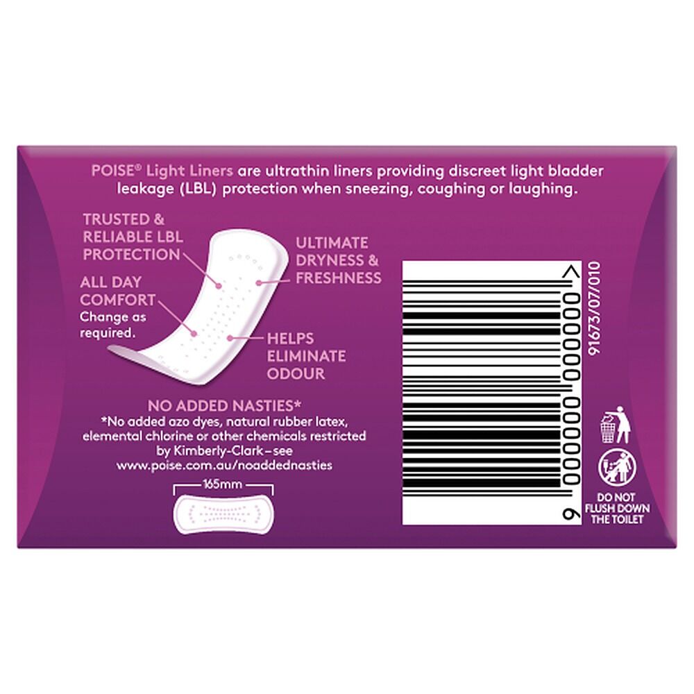 Poise Light Liners 18 Pack x 8