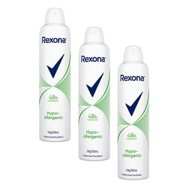 Rexona Women Antiperspirant Aerosol Deodorant Hypo-Allergenic 250mL Pack of 3
