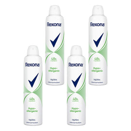 Rexona Women Antiperspirant Aerosol Deodorant Hypo-Allergenic 250mL Pack of 4