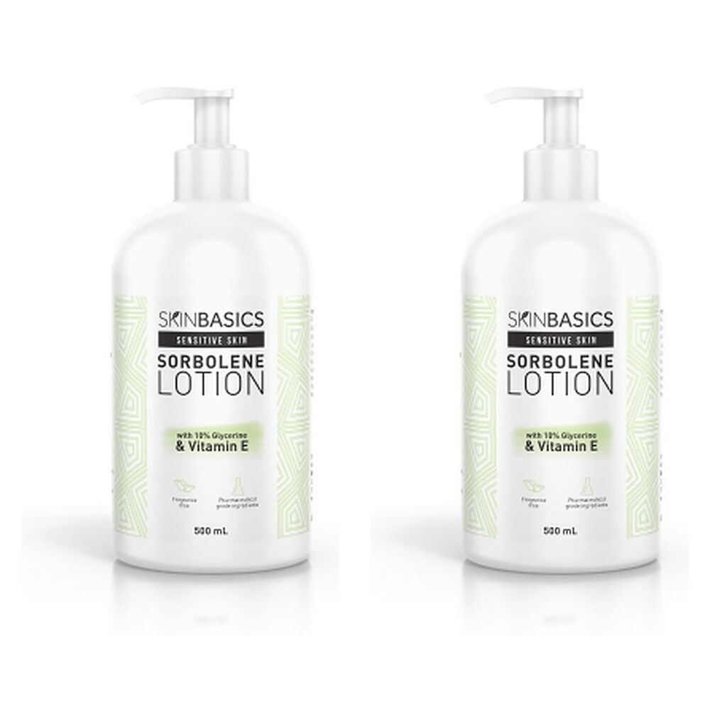 Skin Basics Sorbolene & Glycerine With Vitamin E Lotion Pump 500mL Pack of 2