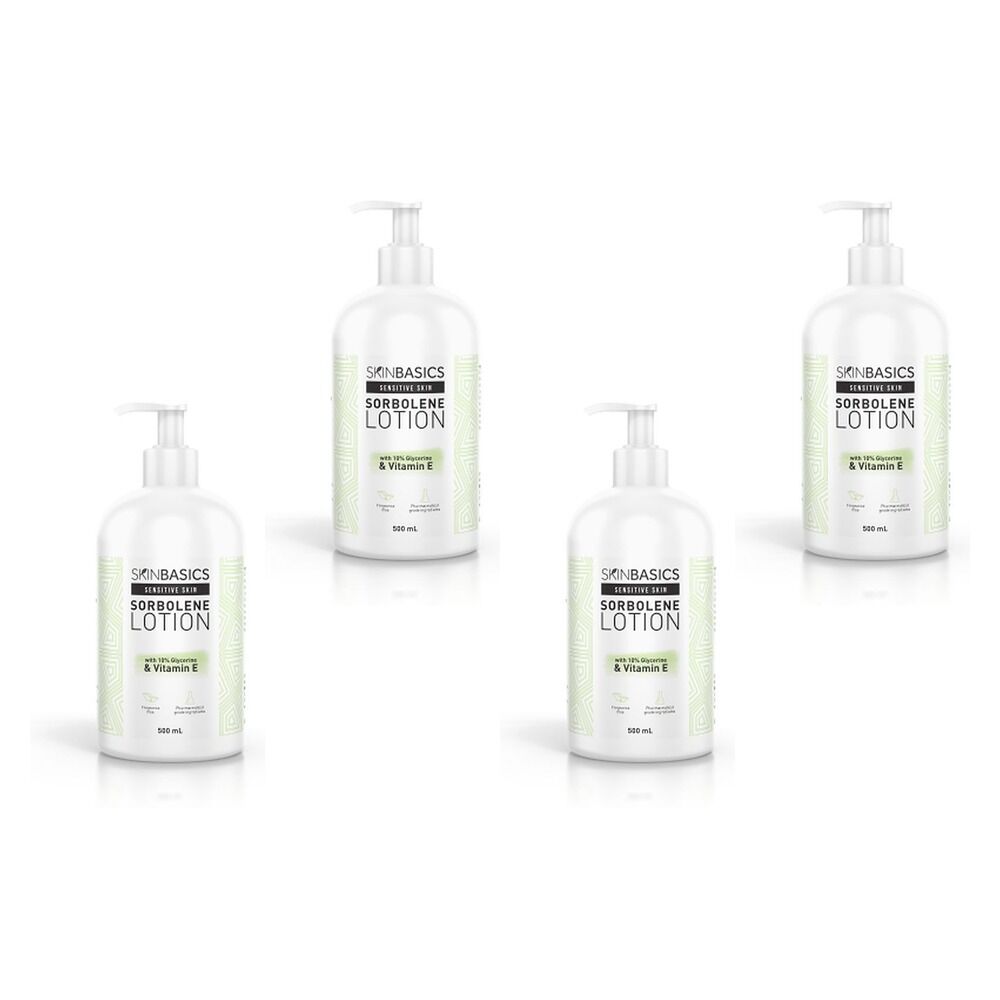 Skin Basics Sorbolene & Glycerine With Vitamin E Lotion Pump 500mL Pack of 4