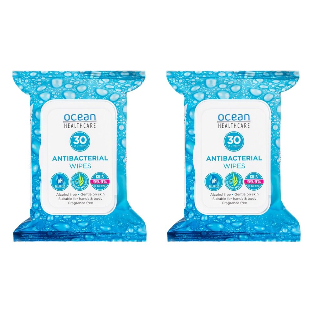 Ocean Healthcare Antibacterial Wipes 30 Pack x 6 Bundle of 2