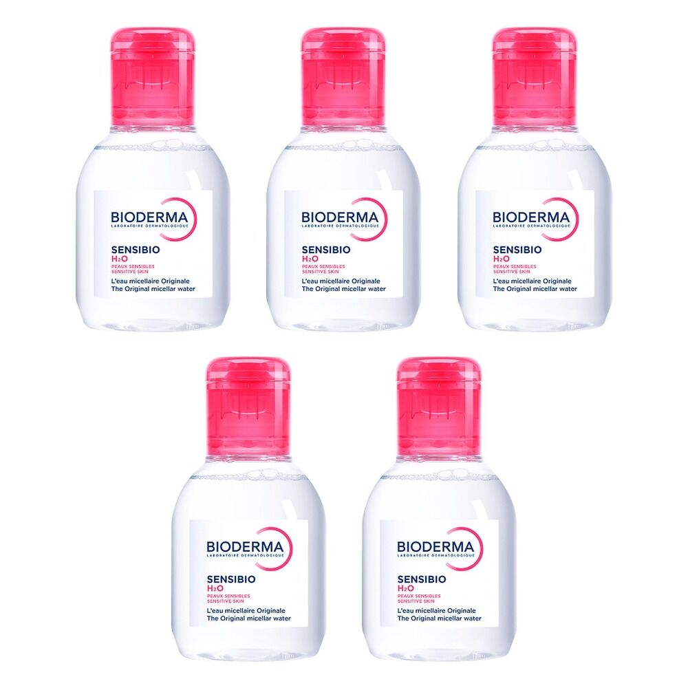 Bioderma Sensibio H2O Soothing Micellar Water Cleanser 100mL Pack of 5