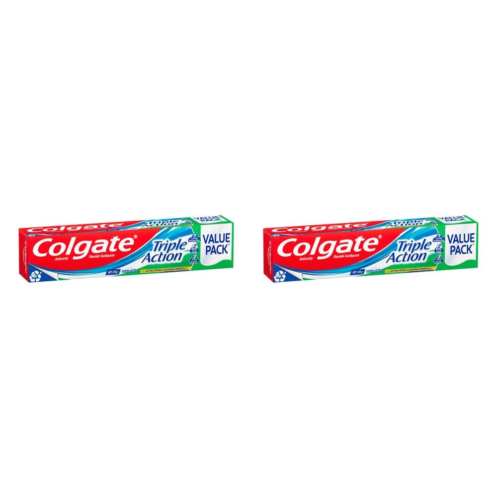 Colgate Triple Action Toothpaste Original Mint 210g Pack of 2