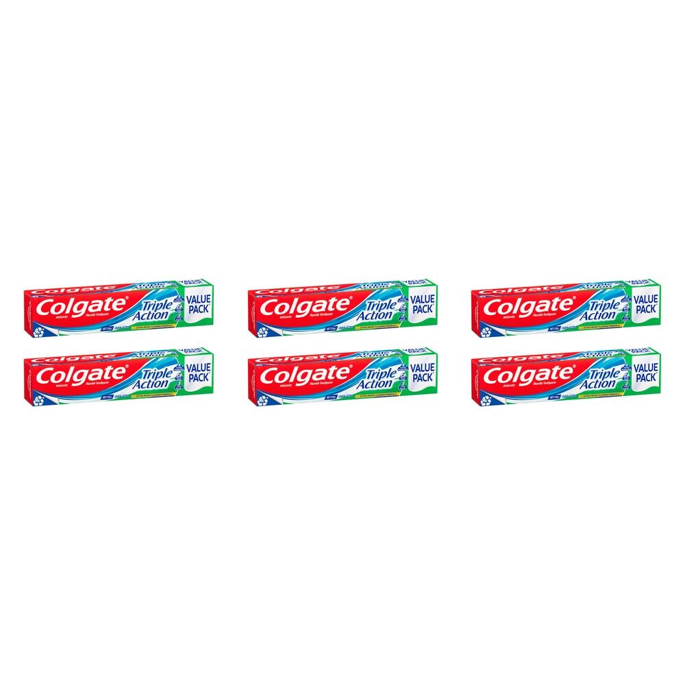 Colgate Triple Action Toothpaste Original Mint 210g Pack of 6