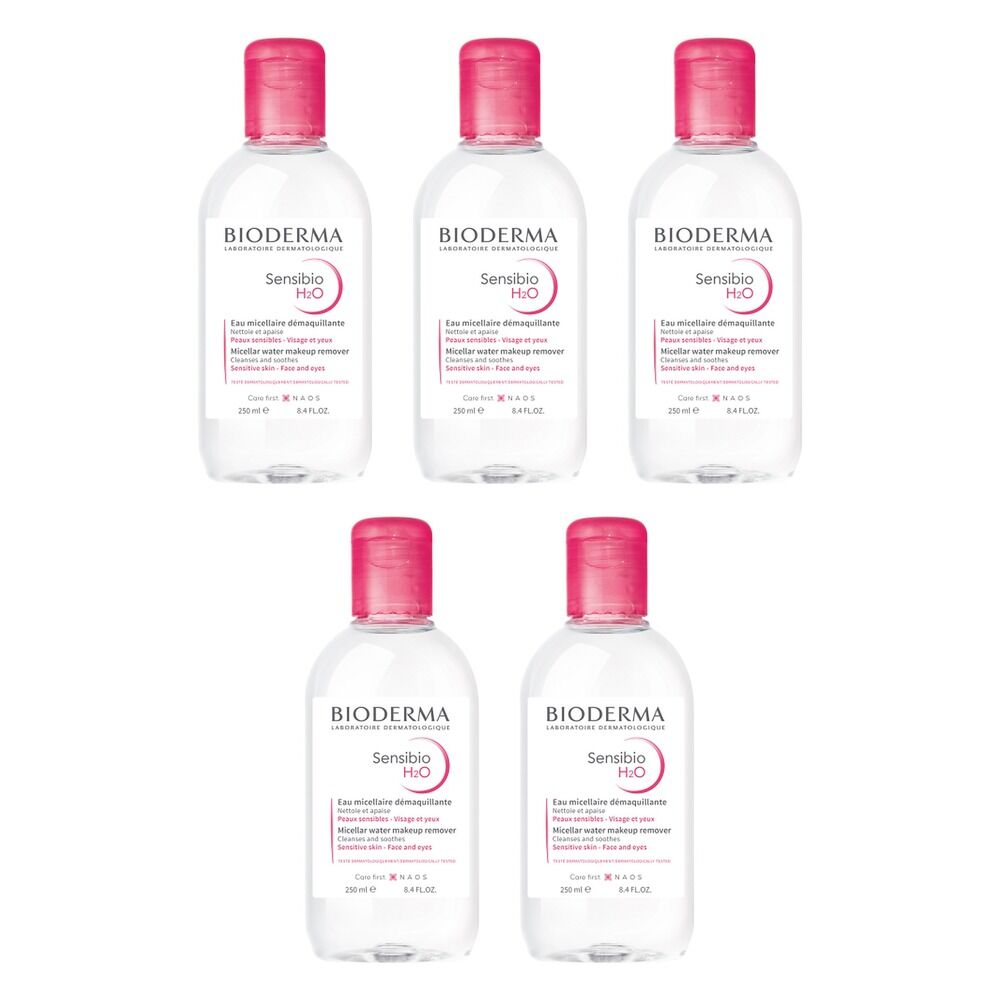 Bioderma Sensibio H2O Soothing Micellar Water Cleanser 250mL Pack of 5