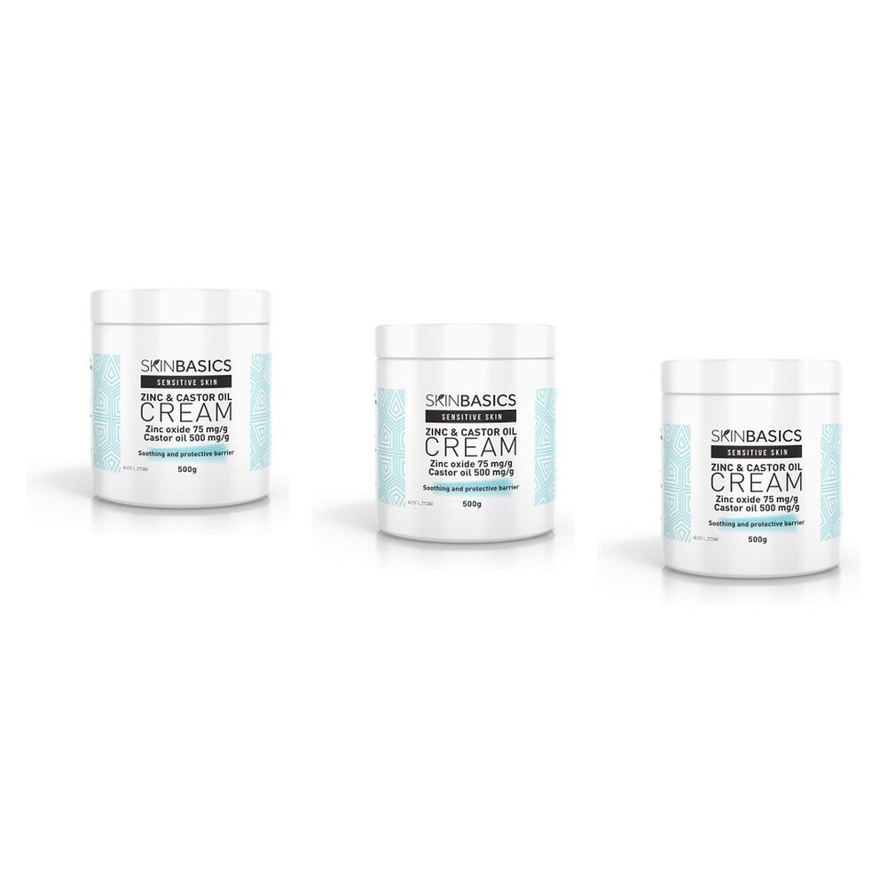 Skin Basics Zinc & Castor Oil Cream 500g Pack of 3