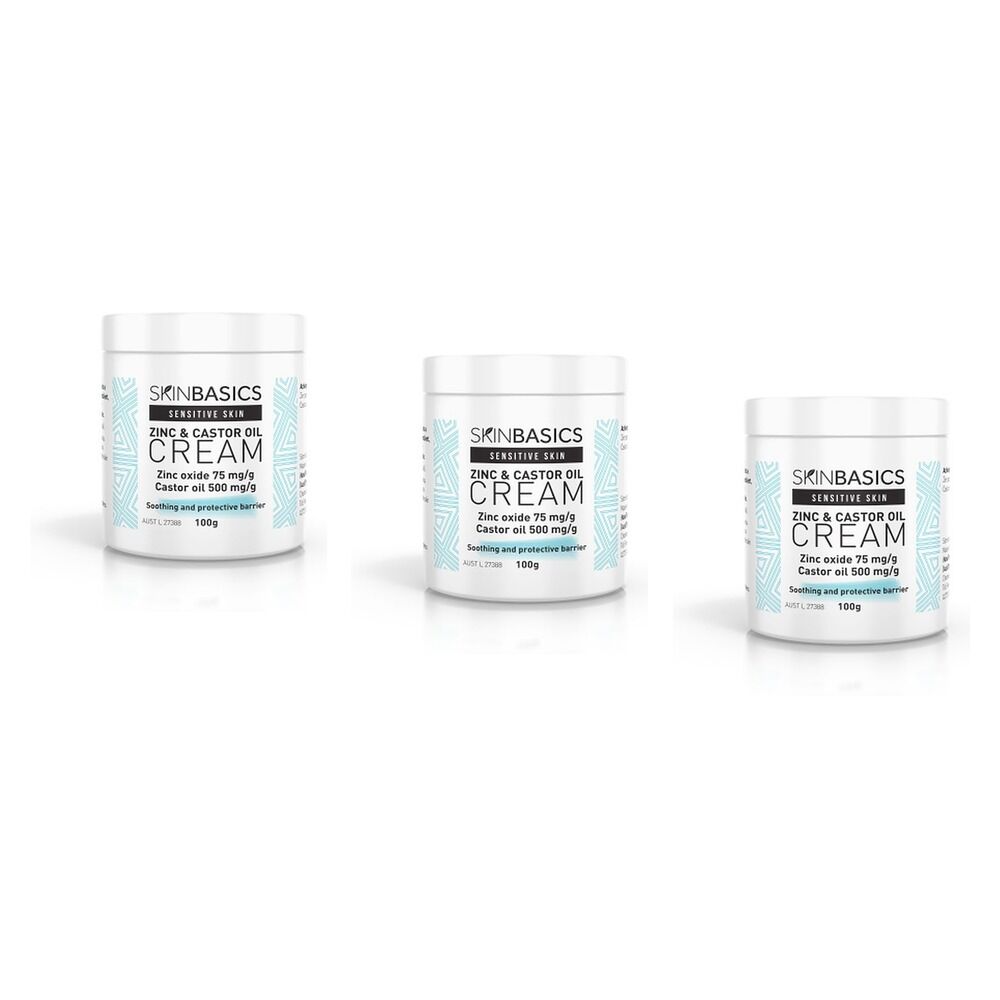 Skin Basics Zinc & Castor Oil Cream 100g Pack of 3