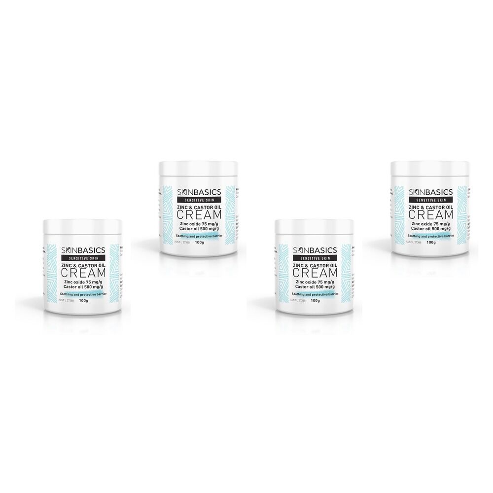 Skin Basics Zinc & Castor Oil Cream 100g Pack of 4