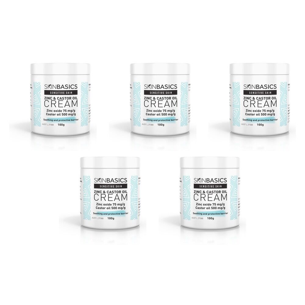 Skin Basics Zinc & Castor Oil Cream 100g Pack of 5