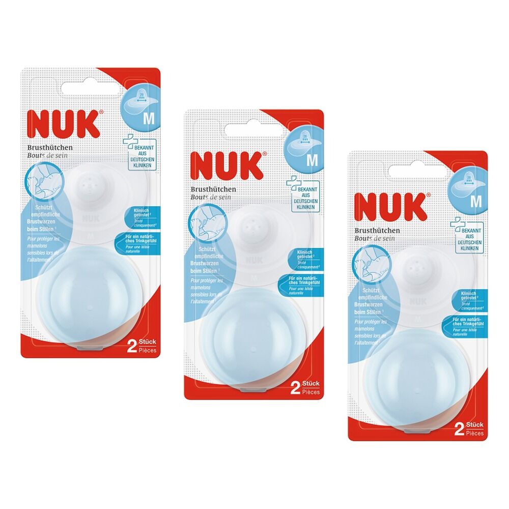 Nuk Silicone Nipple Shields Medium 20mm 2 Pack Bundle of 3
