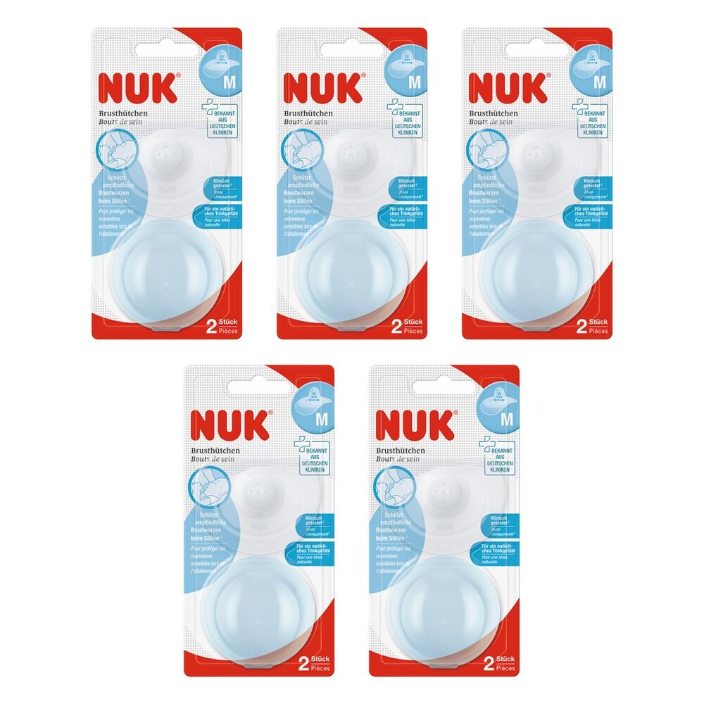 Nuk Silicone Nipple Shields Medium 20mm 2 Pack Bundle of 5