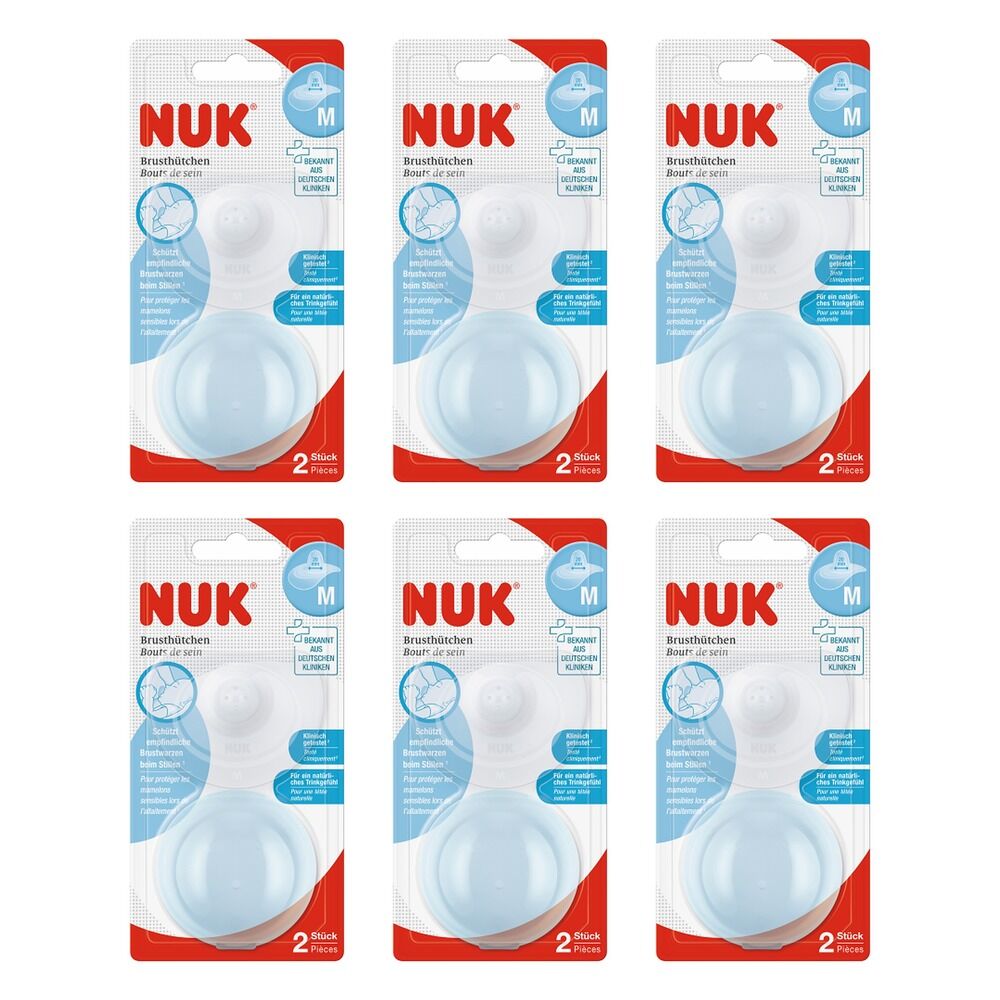 Nuk Silicone Nipple Shields Medium 20mm 2 Pack Bundle of 6