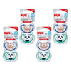 Nuk Space Baby Dummy BPA-Free Silicone Assorted 6-18 Months 2 Pack Bundle of 4