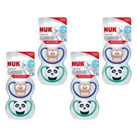 Nuk Space Baby Dummy BPA-Free Silicone Assorted 6-18 Months 2 Pack Bundle of 4
