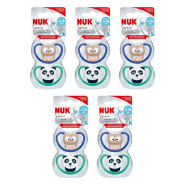 Nuk Space Baby Dummy BPA-Free Silicone Assorted 6-18 Months 2 Pack Bundle of 5