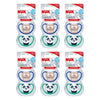 Nuk Space Baby Dummy BPA-Free Silicone Assorted 6-18 Months 2 Pack Bundle of 6