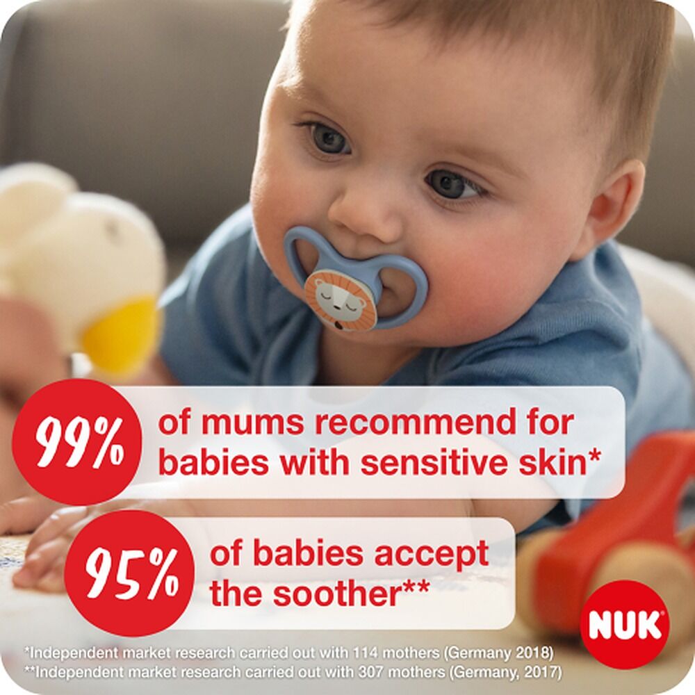 Nuk Space Baby Dummy BPA-Free Silicone Assorted 6-18 Months 2 Pack