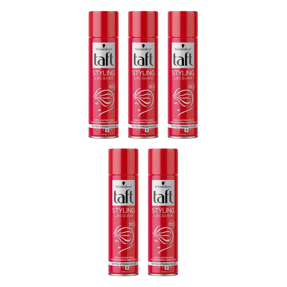 Schwarzkopf Taft Styling Lacquer Extra Strong Hold 200g Pack of 5
