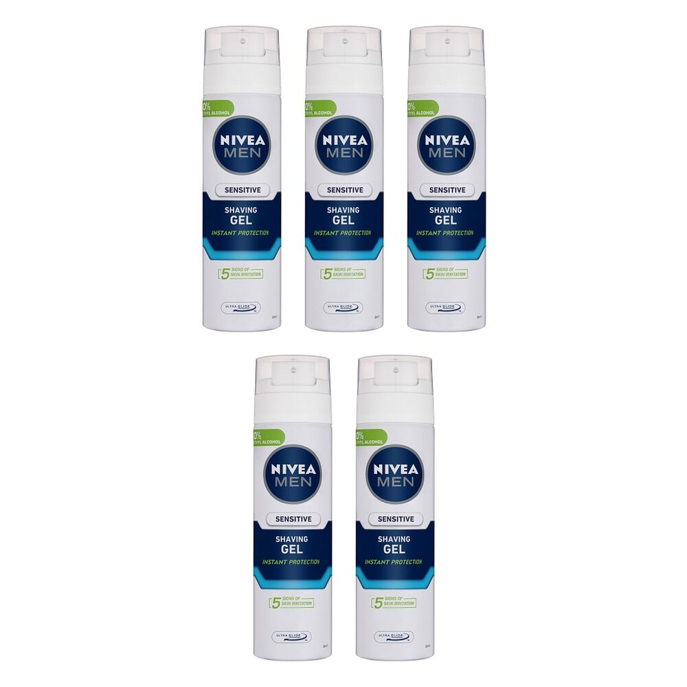 NIVEA Men Sensitive Shaving Gel 200mL Pack of 5