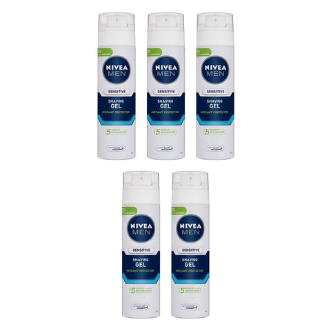 NIVEA Men Sensitive Shaving Gel 200mL Pack of 5