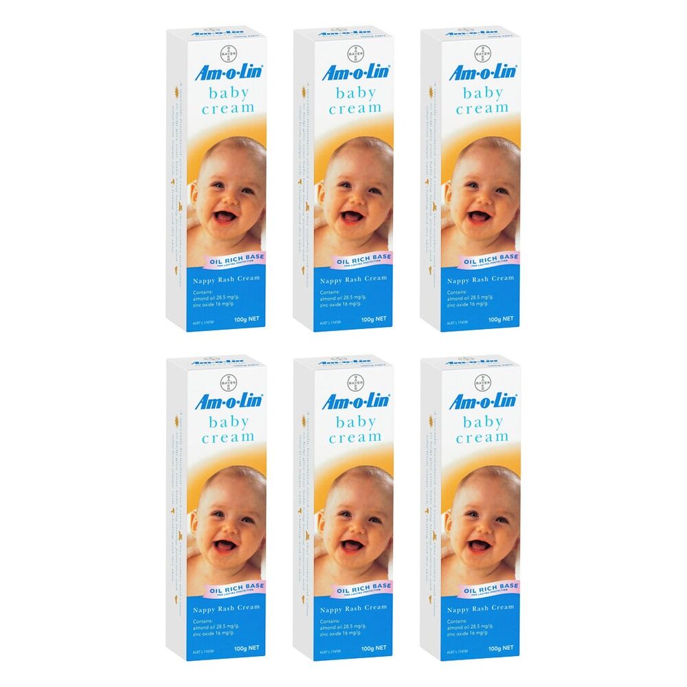 Amolin Baby Nappy Rash Cream 100g Pack of 6
