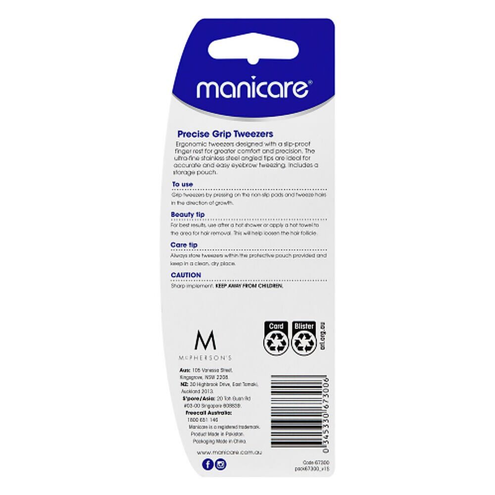 Manicare Precise Grip Tweezers, Purple x 3