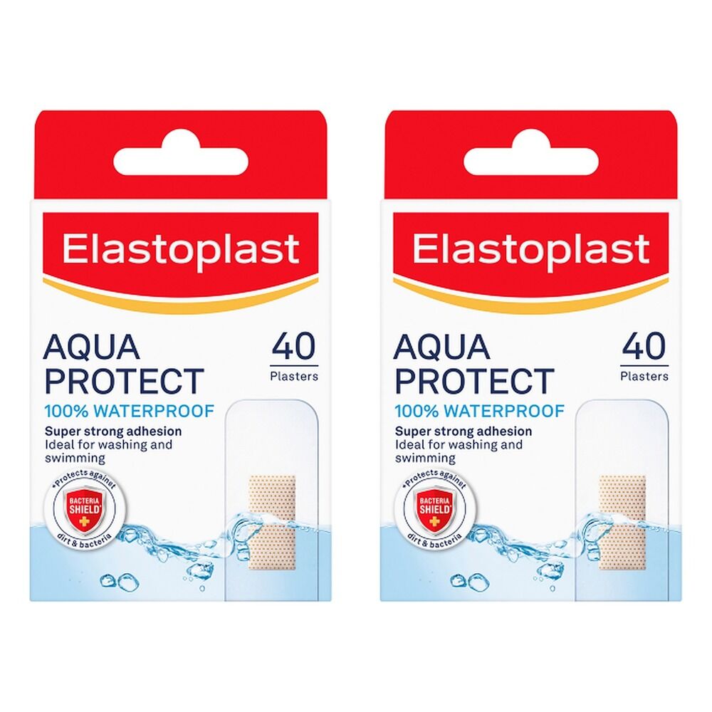 Elastoplast Aqua Protect Waterproof Plasters 40 Pack Bundle of 2