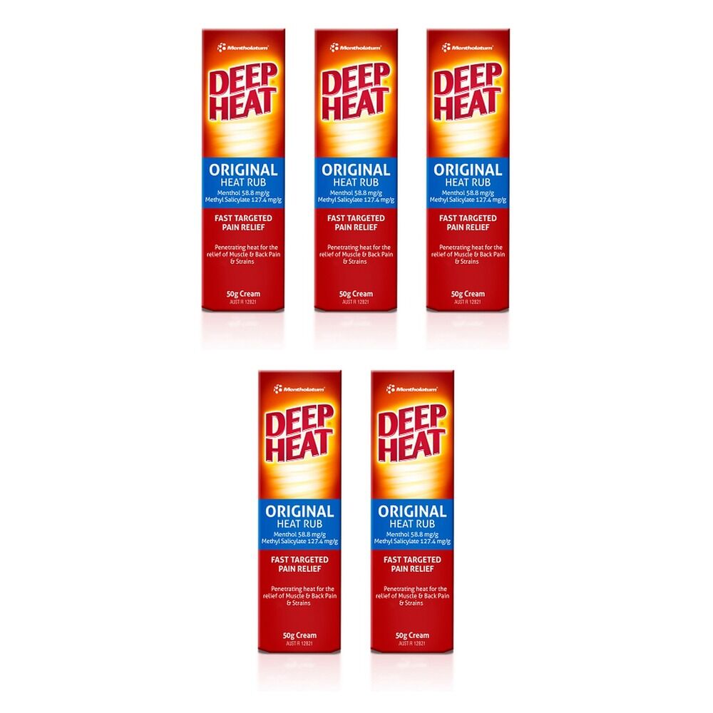Deep Heat Regular Relief 50g Pack of 5
