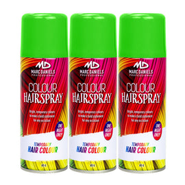 3 x Marc Daniels Hair Colour Spray Green 85g