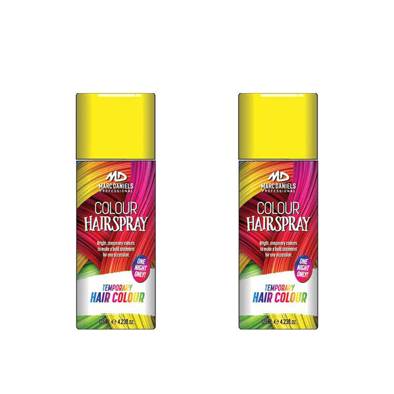 Marc Daniels Yellow Hair Colour Spray 85g x 2 Temporary Party Spray