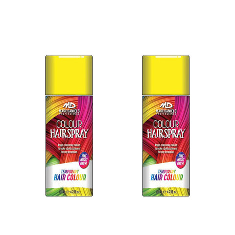 Marc Daniels Yellow Hair Colour Spray 85g x 2 Temporary Party Spray